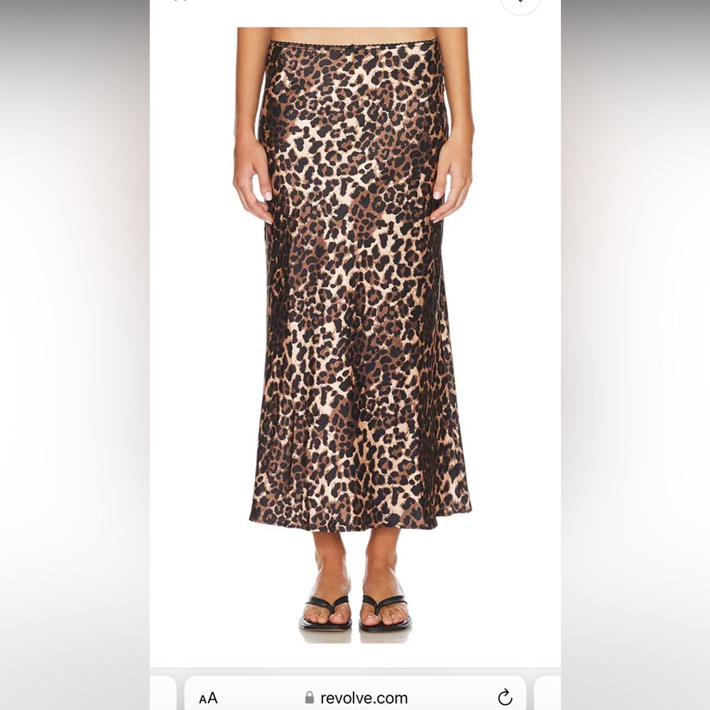 Lioness leopard print Silk Maxi skirt NWT